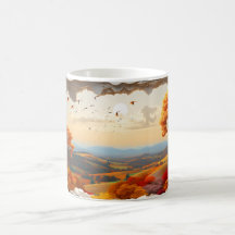 3D Rolling Hills im Herbst Tasse Wrap Sublimation