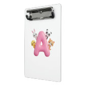 3D-Rosa-Ballon-Buchstabe A Mini-Clipboard Mini Klemmbrett (Gewinkelt2)