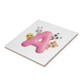 3D-Rosa-Buchstabe-A-Kinderzimmer-Kamikaze-Fliese Fliese (Seite)