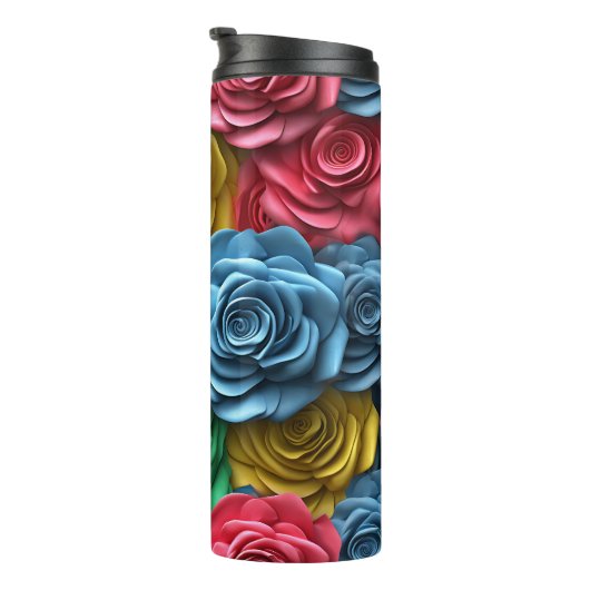 3D Rosa Floral Thermosbecher (Nach rechts gedreht)