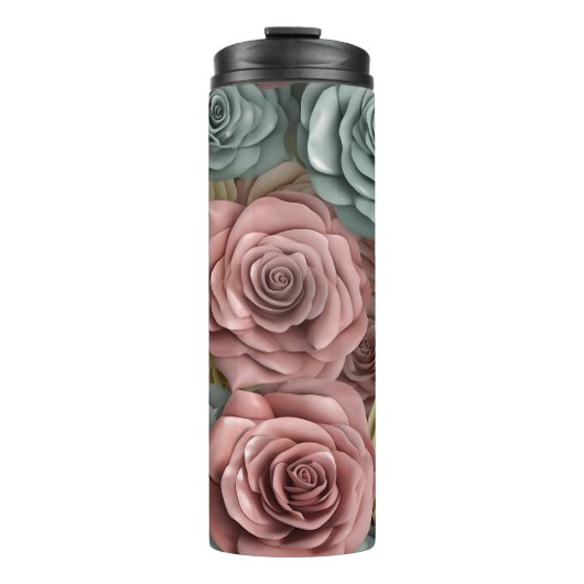 3D Rosa Floral Thermosbecher (Vorderseite)