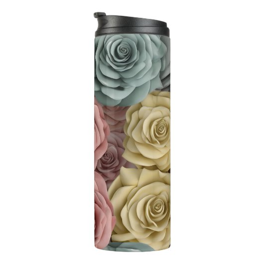 3D Rosa Floral Thermosbecher (Nach rechts gedreht)