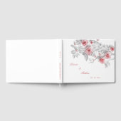 3D Rosa Graue Rosen | Hochzeit Gästebuch (Voll)