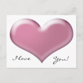 3D Rosa Herz Postkarte (Vorderseite)