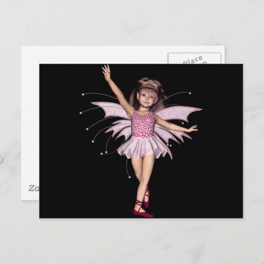 3D rosa Pixel 1 Postkarte (Vorne/Hinten)