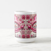 3D rosa Schneemann Weihnachten Kaffeetasse (Mittel)