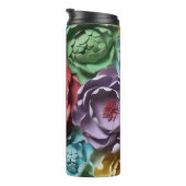 3D Rosa und Blau, botanisches Bläschen Thermosbecher (Nach rechts gedreht)