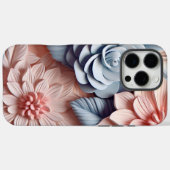 3D rosa und blaue Blumen Case-Mate iPhone Hülle (Rückseite (Horizontal))