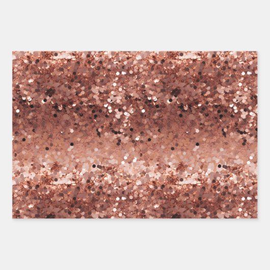 3D-Rose-Gold-Glitzer-Sequenzen Geschenkpapier Set (Vorderseite 3)