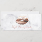 3D Rose Gold Lips Schönheitssalon Geschenkgutschei (Vorderseite)