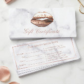 3D Rose Gold Lips Schönheitssalon Geschenkgutschei