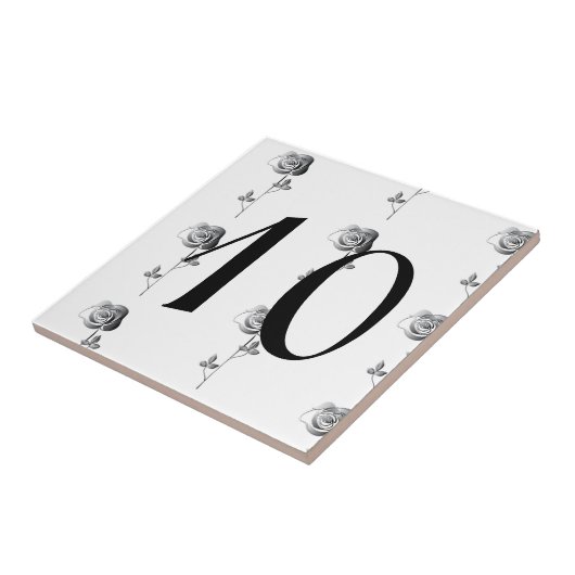 3D-Rose Hausnummer Fliese (Seite)