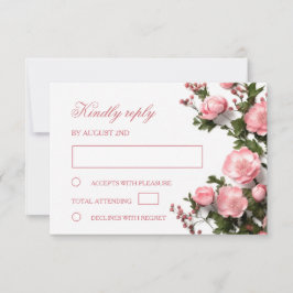 3D Rosen Wildblumen Hochzeit RSVP Karte