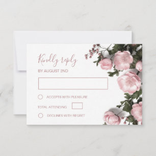 3D-Rosen Wildblumen Hochzeit RSVP Karte