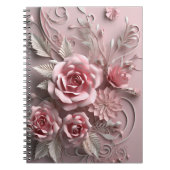 3d Roses Blume Bloral Notizblock (Vorderseite)