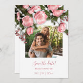 3D Roses Greenery Wildflowers Save The Date (Vorne/Hinten)