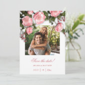 3D Roses Greenery Wildflowers Save The Date (Stehend Vorderseite)