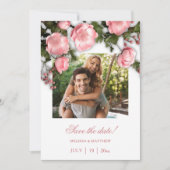 3D Roses Greenery Wildflowers Save The Date (Vorderseite)
