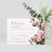 3D  Roses Wildflowers  Wedding RSVP Karte (Stehend Vorderseite)