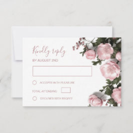 3D Roses Wildflowers Wedding RSVP Karte