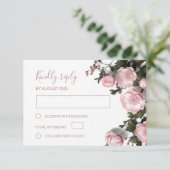 3D Roses Wildflowers Wedding RSVP Karte (Stehend Vorderseite)