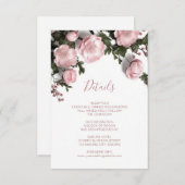 3D Roses Wildflowers White Begleitkarte (Vorne/Hinten)