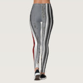 3D, rot und grau strukturiert Leggings (Rückseite)