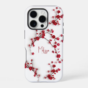 3D rote Kirschblüte iPhone 16 Pro Hülle