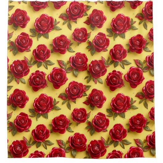 3D-rote Rose Duschvorhang (Vorderseite)