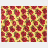 3D-rote Rose Fleecedecke (Vorderseite (Horizontal))