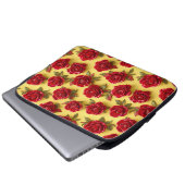 3D-rote Rose Laptopschutzhülle (Vorne Knopf)