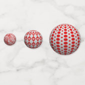 3D Rote und weiße Bälle Konfetti (Vorderseiten)