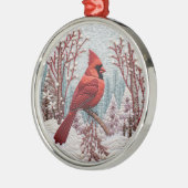 3D Roter Kardinal Bird Weihnachtsfeiern Ornament Aus Metall (Links)