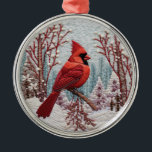 3D Roter Kardinal Bird Weihnachtsfeiern Ornament Aus Metall<br><div class="desc">3D-Weihnachtsfeier Süße Tier</div>