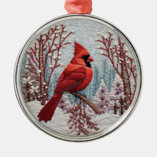 3D Roter Kardinal Bird Weihnachtsfeiern Ornament Aus Metall