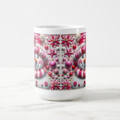 3D roter und rosa Weihnachts-Schneemann Kaffeetasse (Mittel)