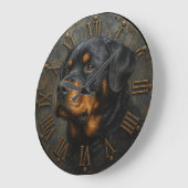 3D Rottweiler rustic pet sculpture dog lover gift Große Wanduhr (Winkel)