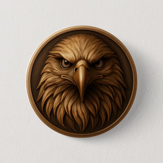 3D Royal Eagle Head Medallion Style Button (Vorderseite)