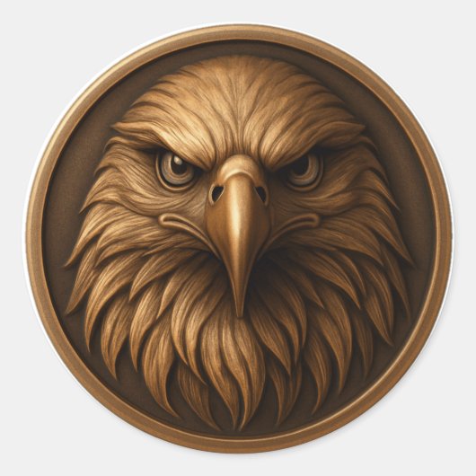 3D Royal Eagle Head Medallion Style Sticker (Vorderseite)