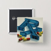 3D RX Symbol mit Kapseln Button (Vorne & Hinten)