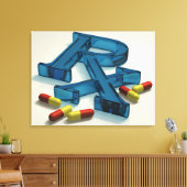 3D-RX-Symbol mit Kapseln Leinwanddruck (Insitu (Wohnzimmer))