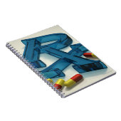 3D-RX-Symbol mit Kapseln Notizblock (Rechte Seite)