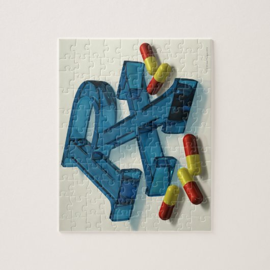 3D-RX-Symbol mit Kapseln Puzzle (Vertikal)