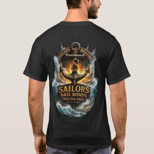 3D Sailors Bail Bonds Splash Down T-Shirt (Rückseite)