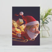 3D Santa Claus Christmas Greeting Card – Festive H (Stehend Vorderseite)