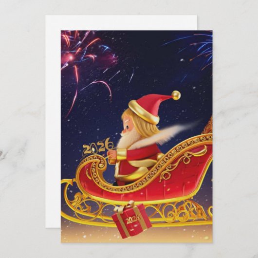 3D Santa Claus Christmas Greeting Card – Festive H (Vorne/Hinten)