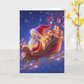 3D Santa Claus Christmas Greeting Card – Festive H Karte (Gelbe Blume)