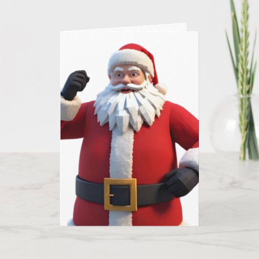 3D Santa Claus Christmas Greeting Card – Festive H Karte (Vorderseite)