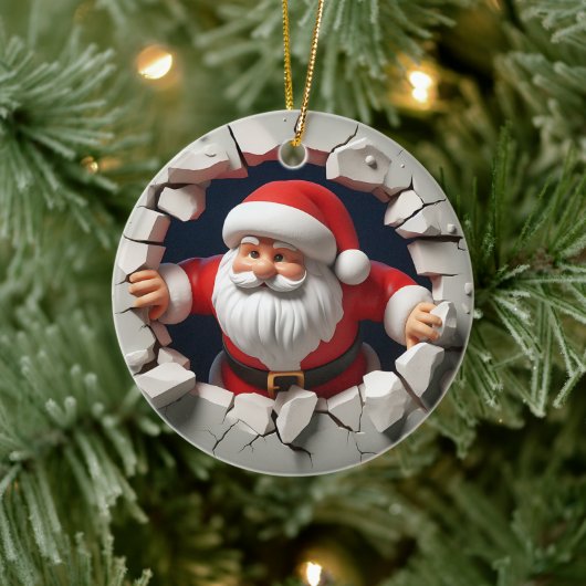 3d Santa Clause Keramik Ornament (Baum)