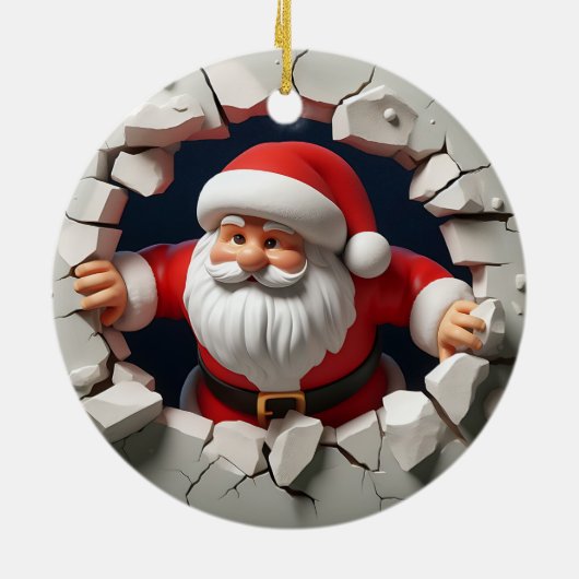 3d Santa Clause Keramik Ornament (Hinten)